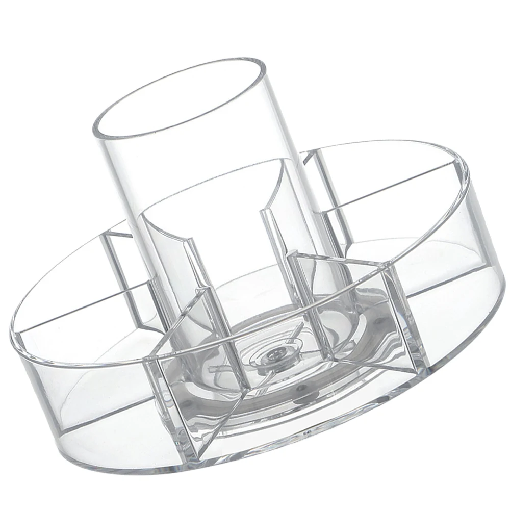 

Divided Turntable Organizer Rotating Condiment Rack Kitchen Spice Storage Brush Holder Desktop Makeup Organizer