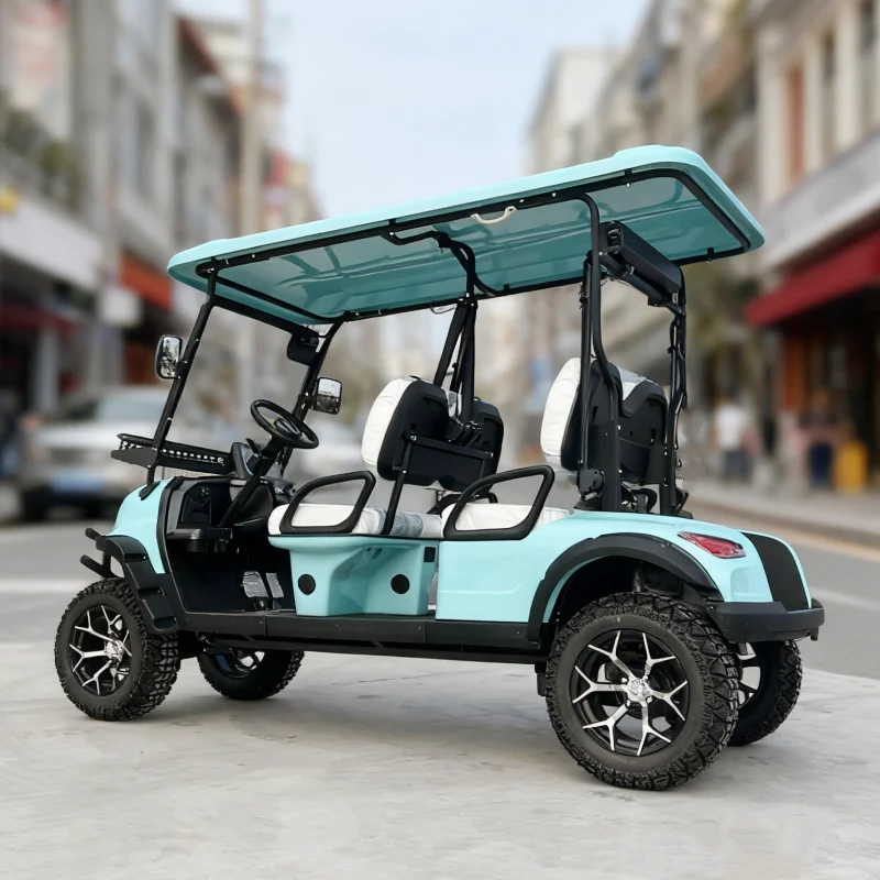 2025 Neues Modell Stil 2 4 6-Sitzer Sightseeing-Bus-Clubwagen mit 4-Rad-Scheibenbremsen Elektrischer Golf-Buggy-Jagdwagen