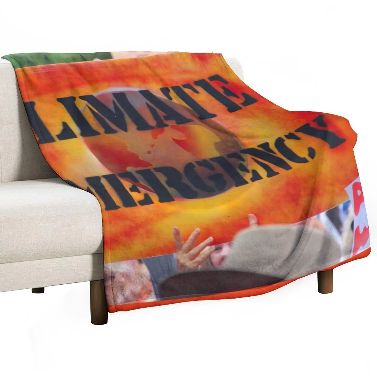 Climate Emergency Throw Blanket Tourist Retros Blankets