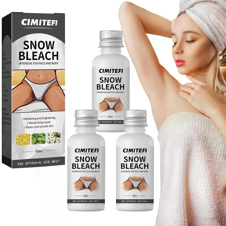 (3Pcs)Snow Bleach Cream For For Private Part, Intimate Areas-Underarm, Neck, Armpit, Knees, Elbow Face And Body Skin