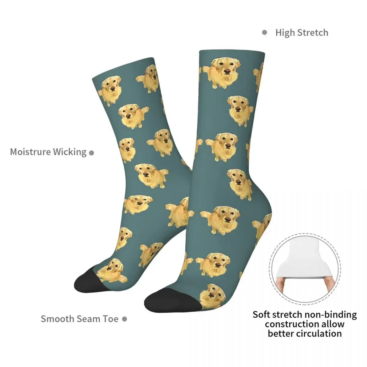 Golden Retriever Socks Socks Harajuku High Quality Stockings All Season Long Socks Accessories for Man Woman's Birthday Present