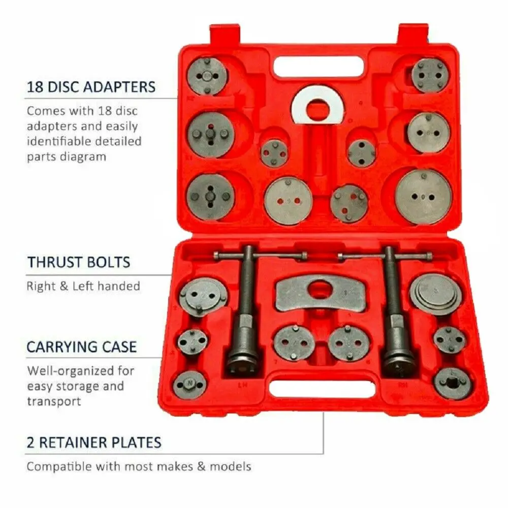 22Pcs Brake Caliper Piston Rewind Wind Back Tool Kit Disc Brake Cylinder Adjustment For VW Audi Ford BMW Car Accessories