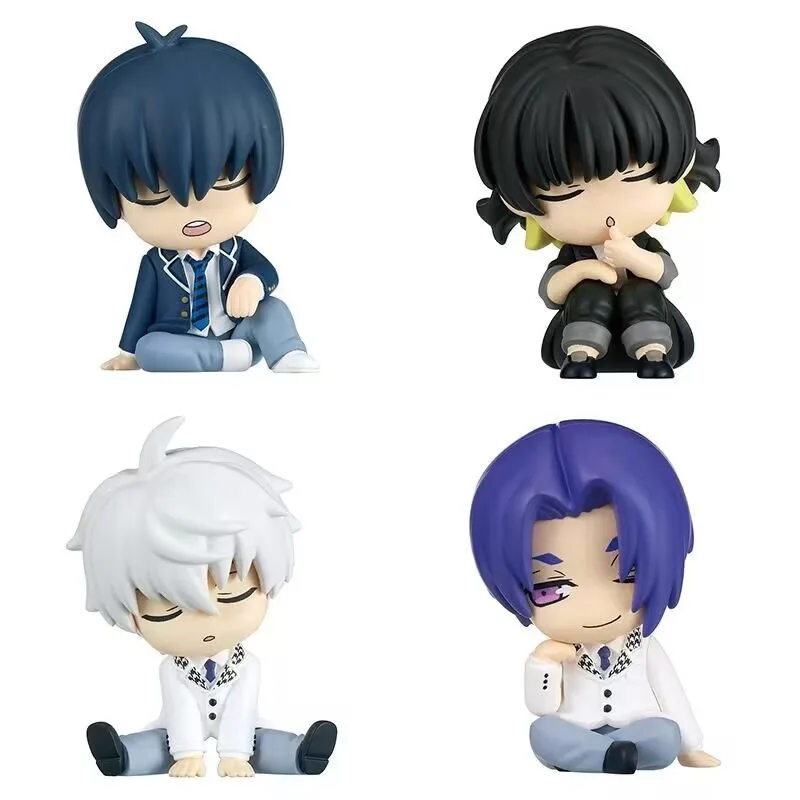 4pcs Bue CK Figuren Nagi Seishiro, Hachi etc. Meguru, Isagi Yoichi, Leo Mikage schouder-naar-Schouder Q Versie Anime Figuur