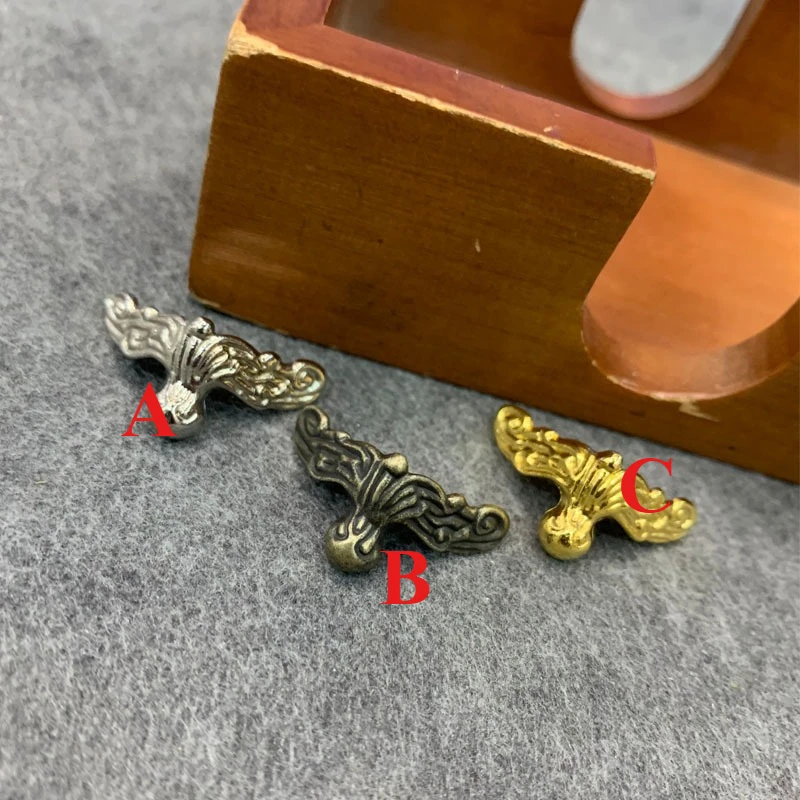 40pcs Antique Animal Face Foot Gift Box Wooden Box Decorative Bracket Accessories Furniture Four-side Corner Protector Corner