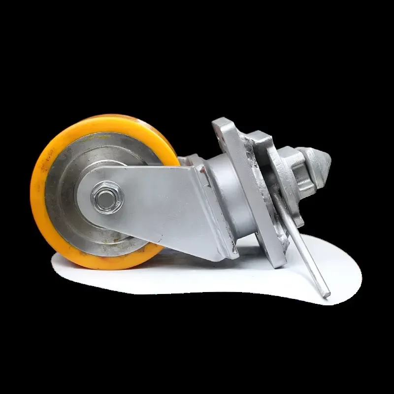 8*4 Inch Heavy Double Locked Caster Wheels ISO Shipping Container 5 Ton Industrial Caster Wheel