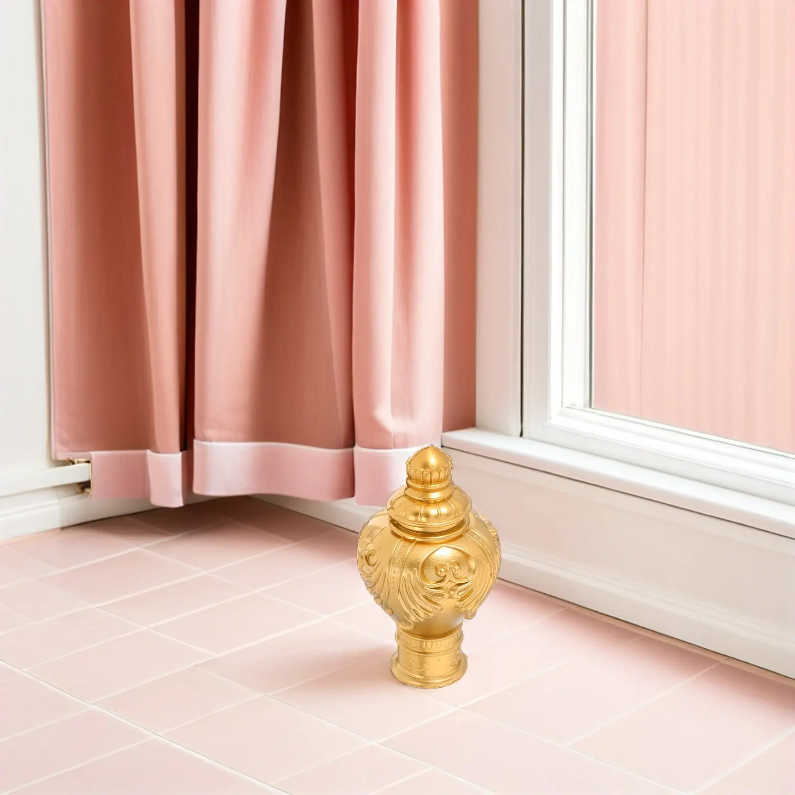 20Pcs Gold Finials for Curtain Rods Vintage Style 26-28Mm Decorative End Caps Plastic Blow Molded Scratch Resistant Seal