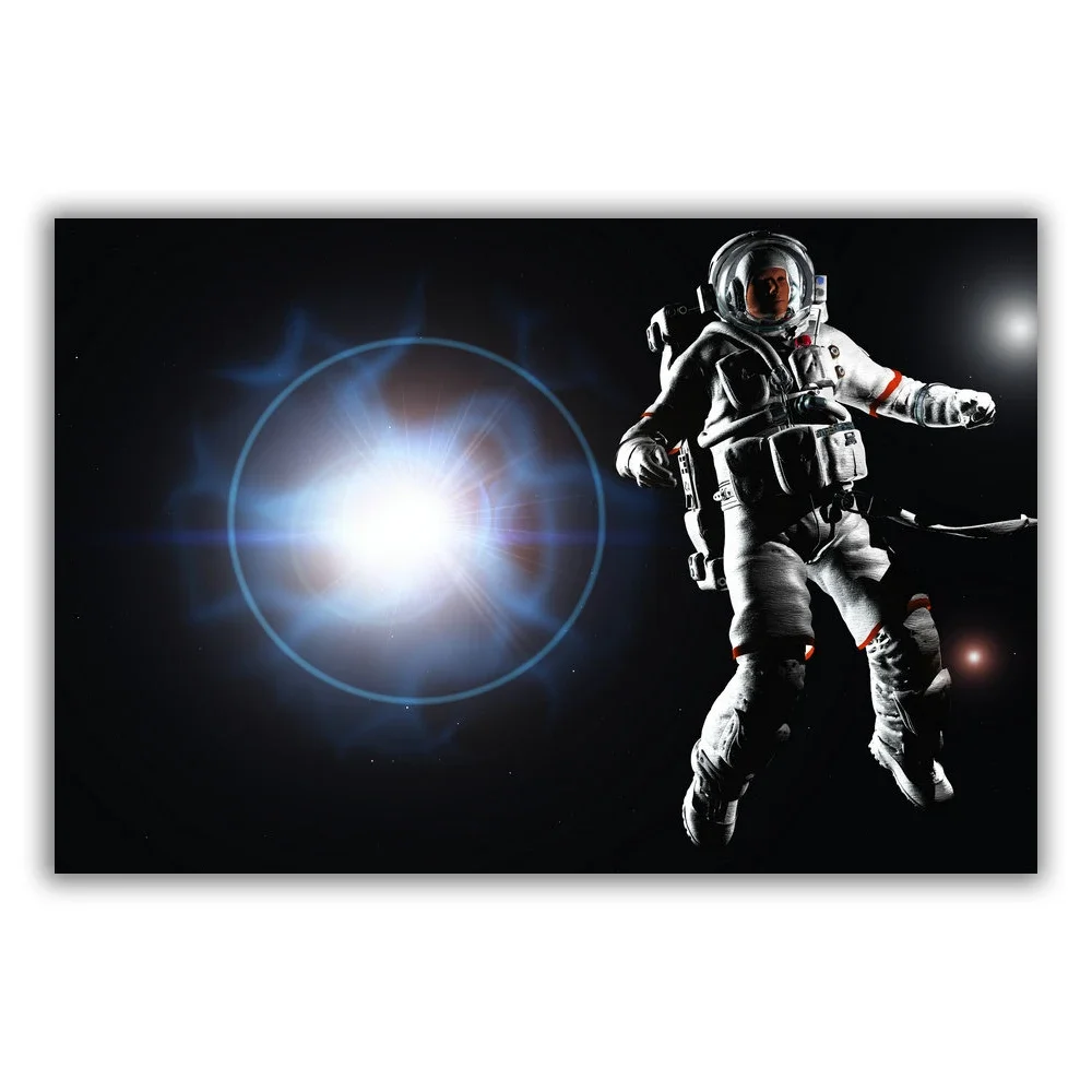 HT032 Spectacular Universe Earth And Moon Space Station Astronaut Silk Fabric Poster Art Decor Indoor Painting Gift