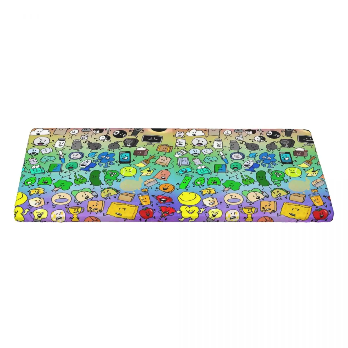 BFDI Inanimate Insanity All Characters Rainbow Customized Rectangular Tablecloth Oilproof Table Cover for Dining Table Cloth