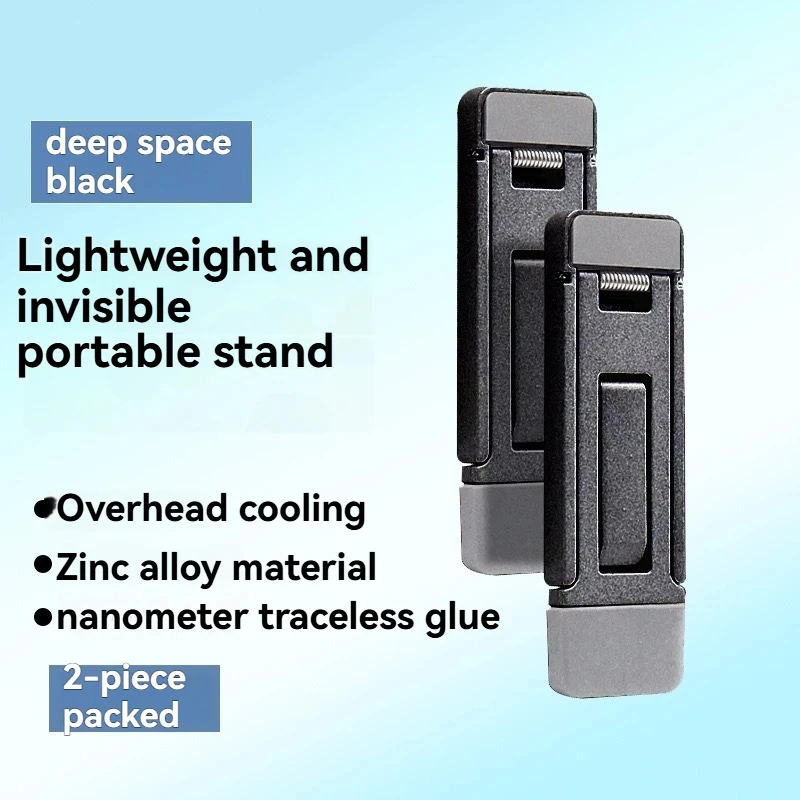 2‑Pack Zinc‑Alloy Invisible Folding Laptop Stand, Mini Adjustable Portable Hidden Support Leg Bracket for Macbook and Notebooks
