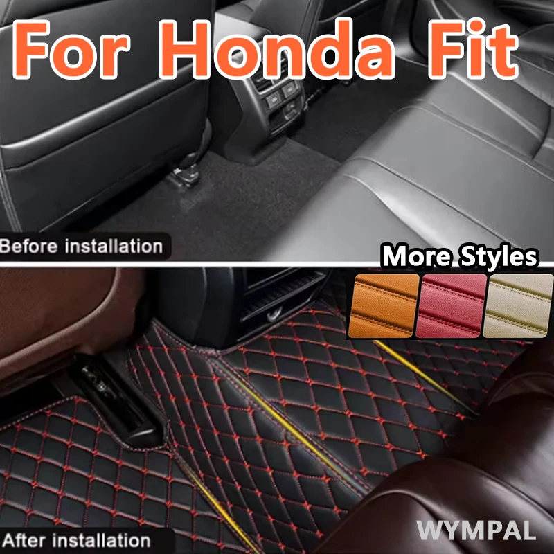 

Luxury Custom Artificial Leather Car Floor Mat For Honda Fit 2008 2009 2010 2011-2013 Protect Vehicle's Interior Accessories