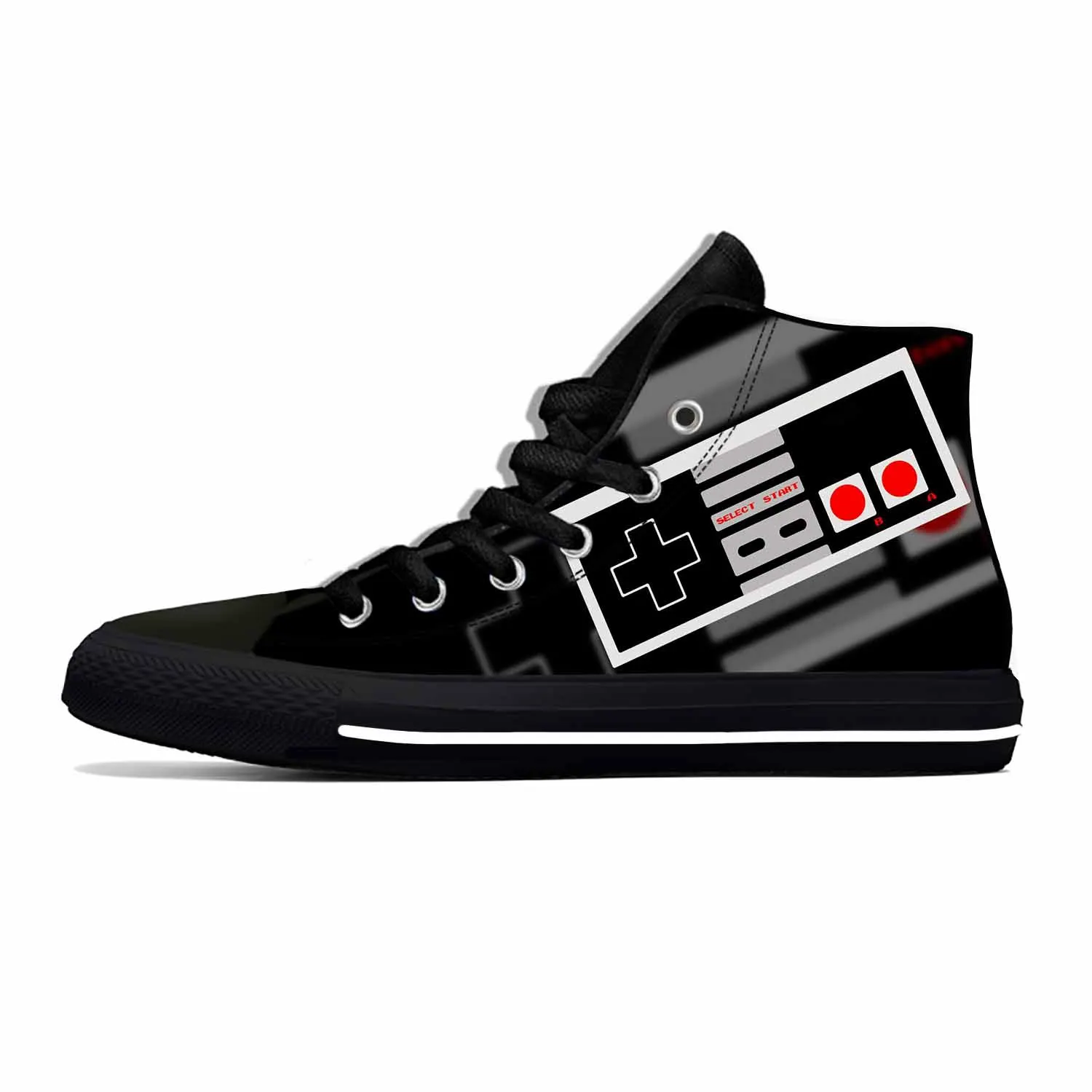 Sepatu sneaker pria wanita, sepatu kain kasual Game Video Game Anime kartun, ringan, bersirkulasi motif 3D