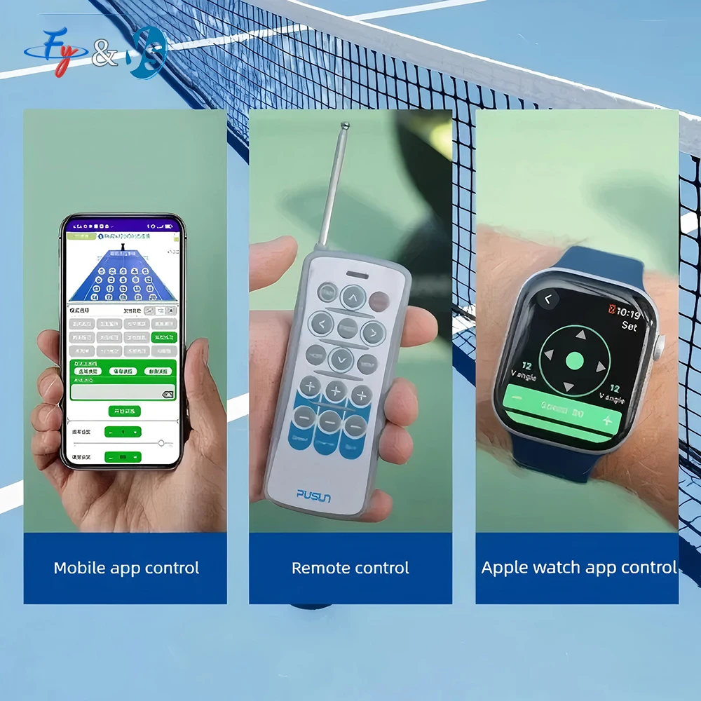 آلة قاذف كرات التنس الذكية - سعة 100+ كرة، وقت عمل 4-6 ساعات مع التطبيق وجهاز التحكم عن بعد للتدريب على جميع المستويات