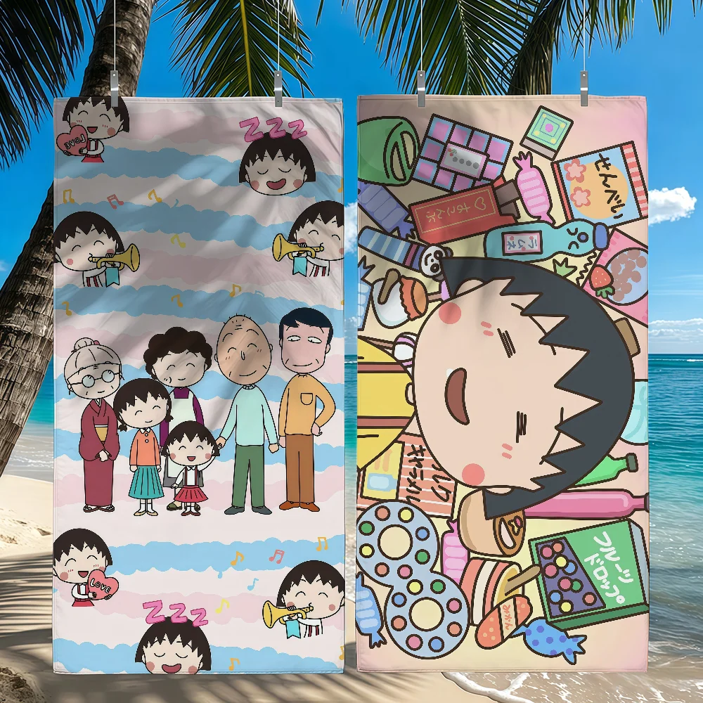 Cartoon cute Chibi Maruko Chan Towel Quick Drying Beach Towels Are Suitable For Swimming Pools Camping Yoga And The Gym