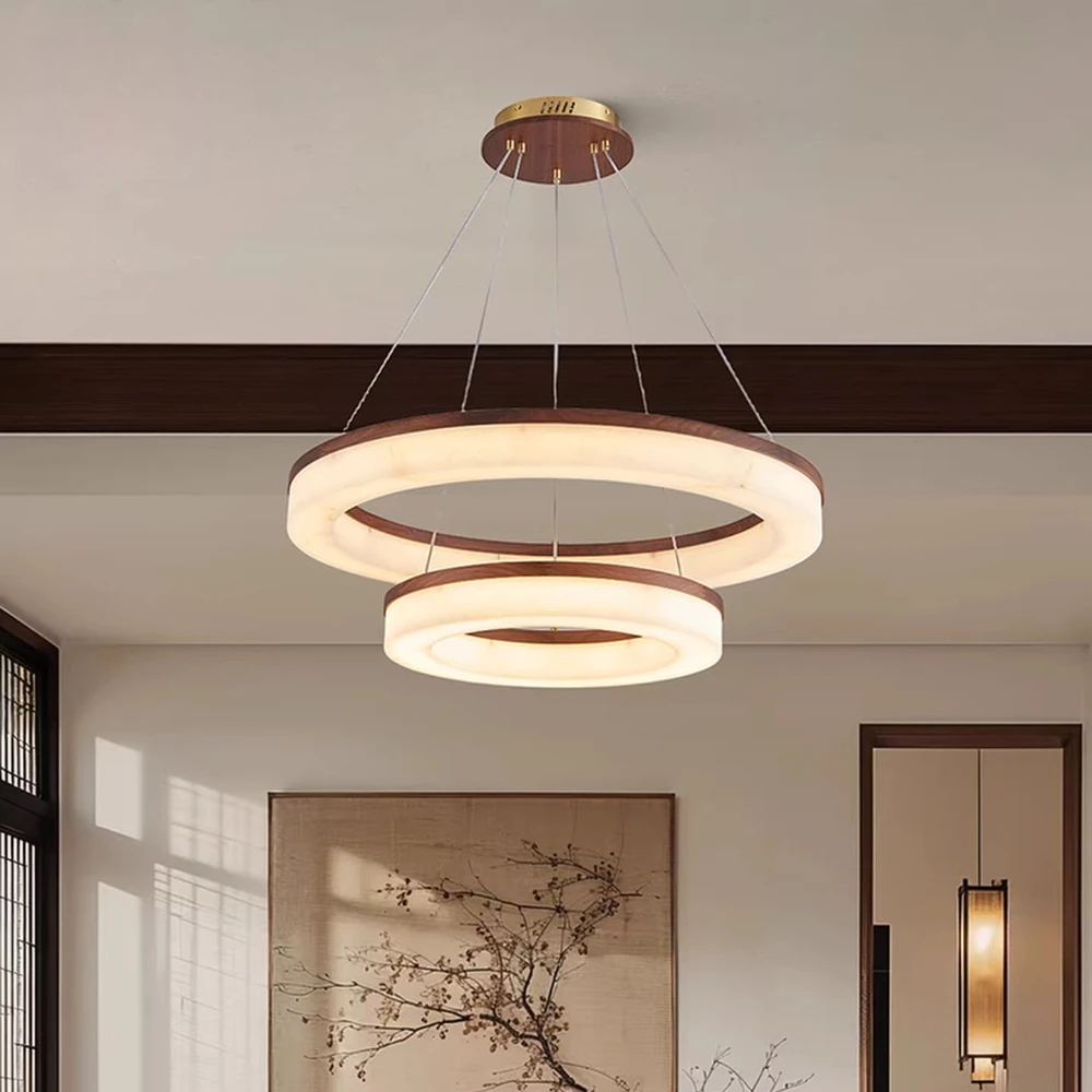 

Винтажная роскошная потолочная лампа из искусственного мрамора, французский дизайнерский светильник круглой формы с двойным слоем для виллы, гостиной, столовой, главной спальни