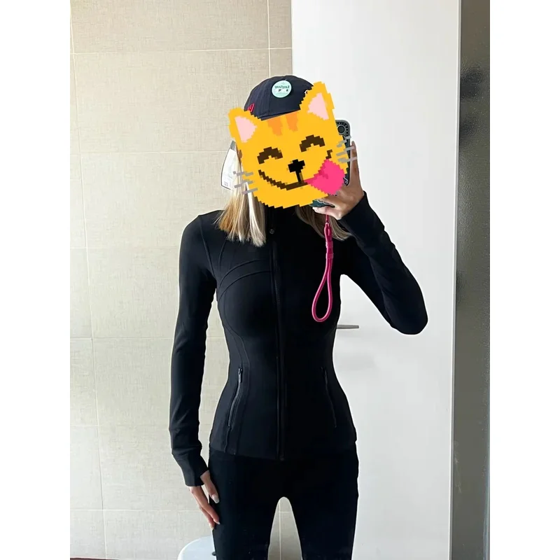 

Seamless Workout Set Women Stand Collar Yoga Coat Long Sleeve Top Gym Yoga