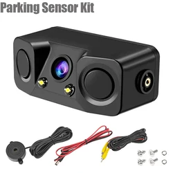 3 In 1 Radar Parking Sensor Kit Visible Parktronic LED Display System Backup Monitor Reversing Camera Alarm Reversing radar