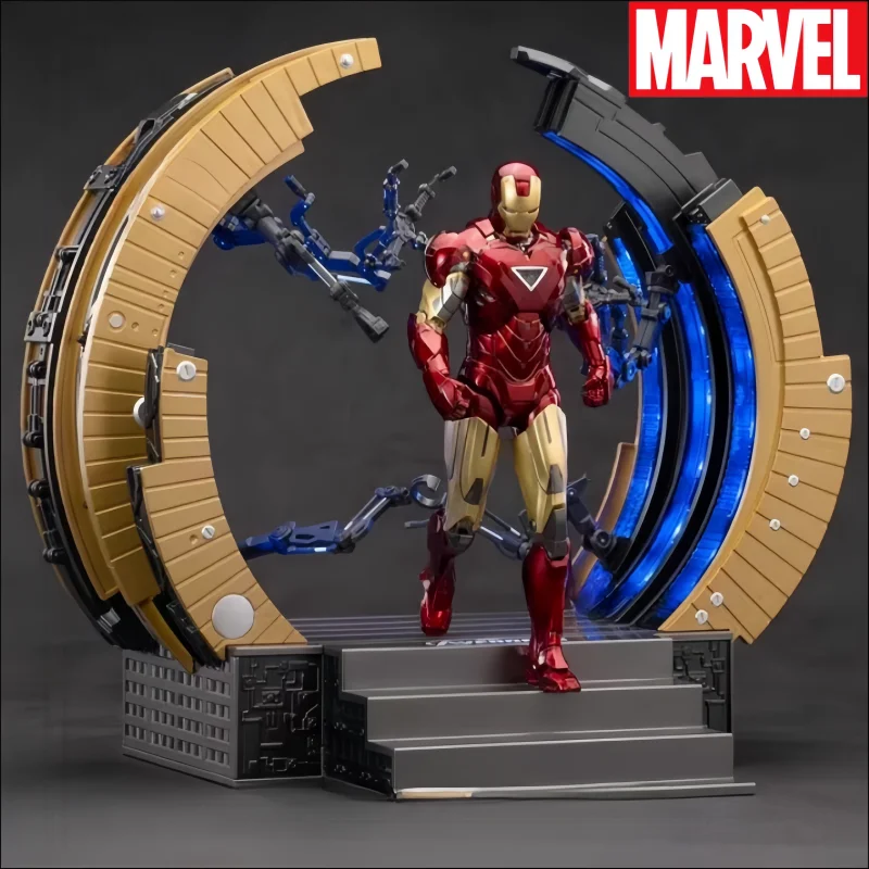 

Hot Sale Zd Genuine Marvel Ring Type Luminescent Armor Removal Platform Set Iron Man Tony Stark Action Figure Model Holiday Gift