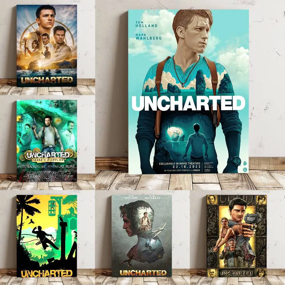 80s Vintage Hot Game Uncharted 4 Poster High Quality Print Waterproof Wall Art Sticker For Bar Living Room Decor Gift
