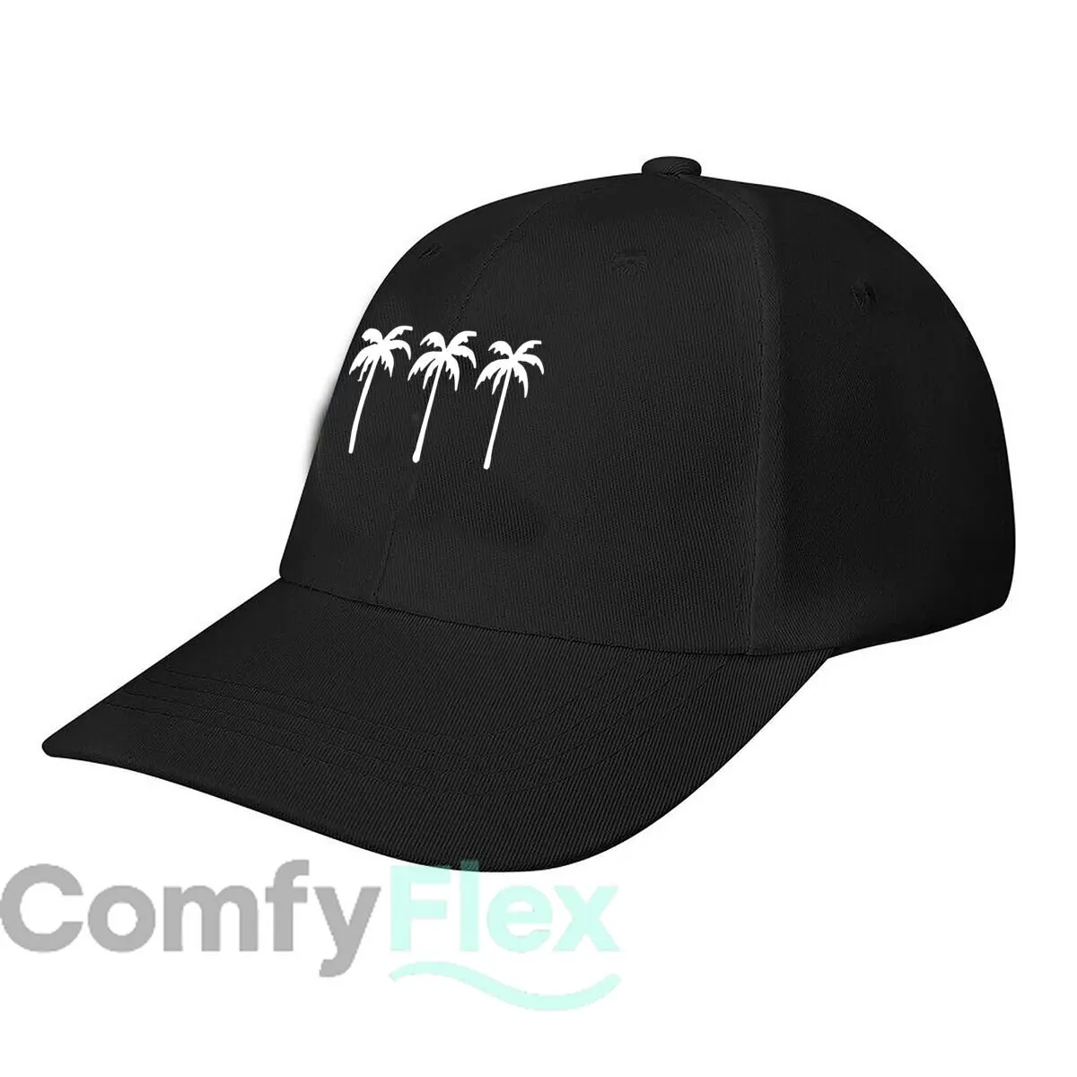 3 - Pack White Vinyl Palm Tree Wall Decor Baseball Cap Fashion Men Sunhat Women's Outdoor Sports Snapback Cap