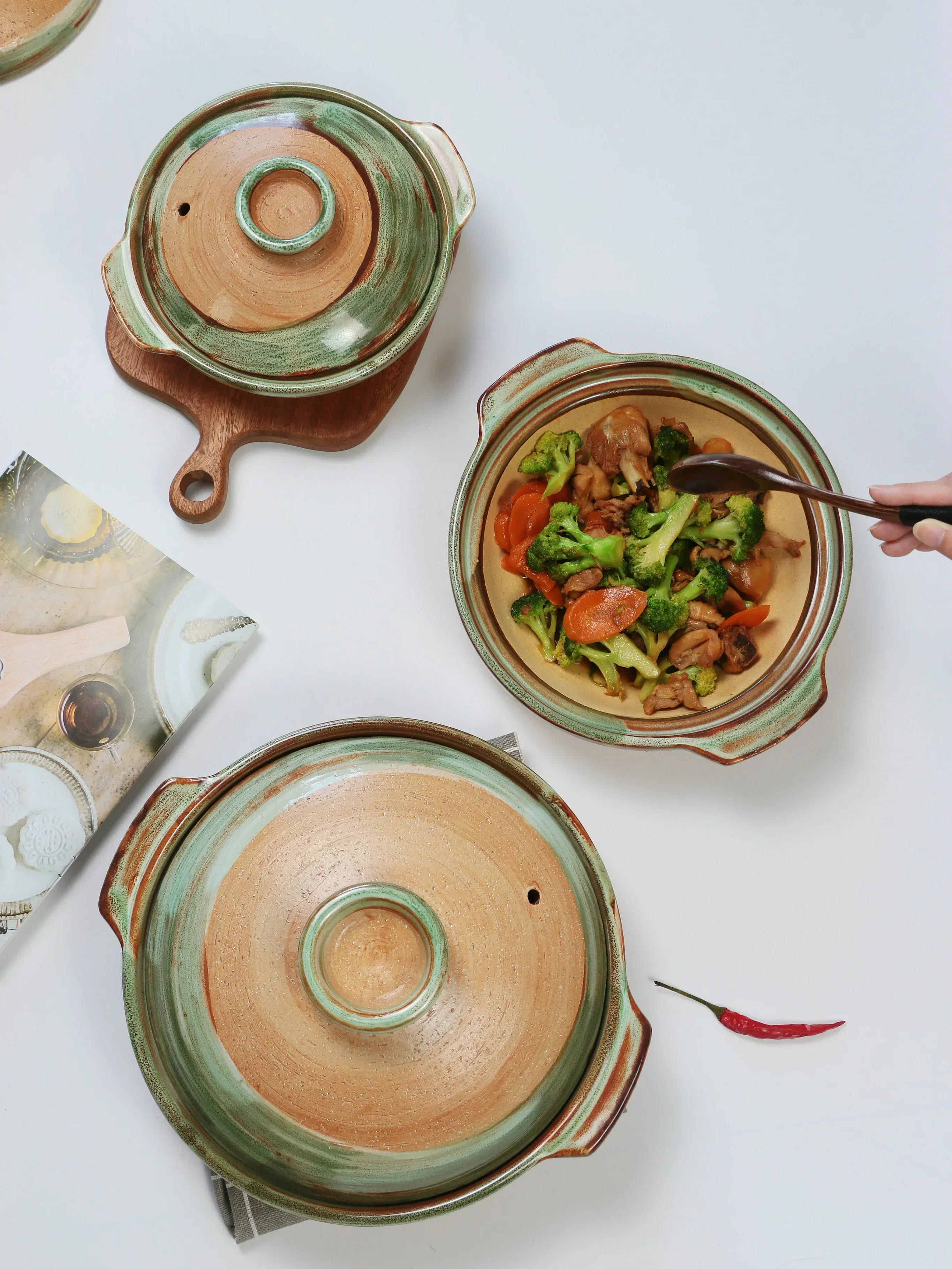 Japanese Clay Casserole Stew Pot Domestic Gas Casserole Soup Pot Open Fire Shallow Pot Ceramic Rice Cooking Pan For Gas Stove