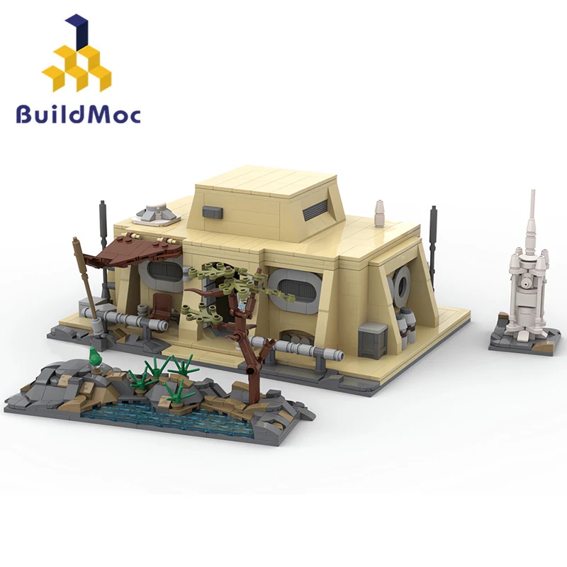 

The Mandalorian's Cabined Building Blocks Kits Film Anime Houses Building Brick Creative Model Toy for Kids Halloween Gift