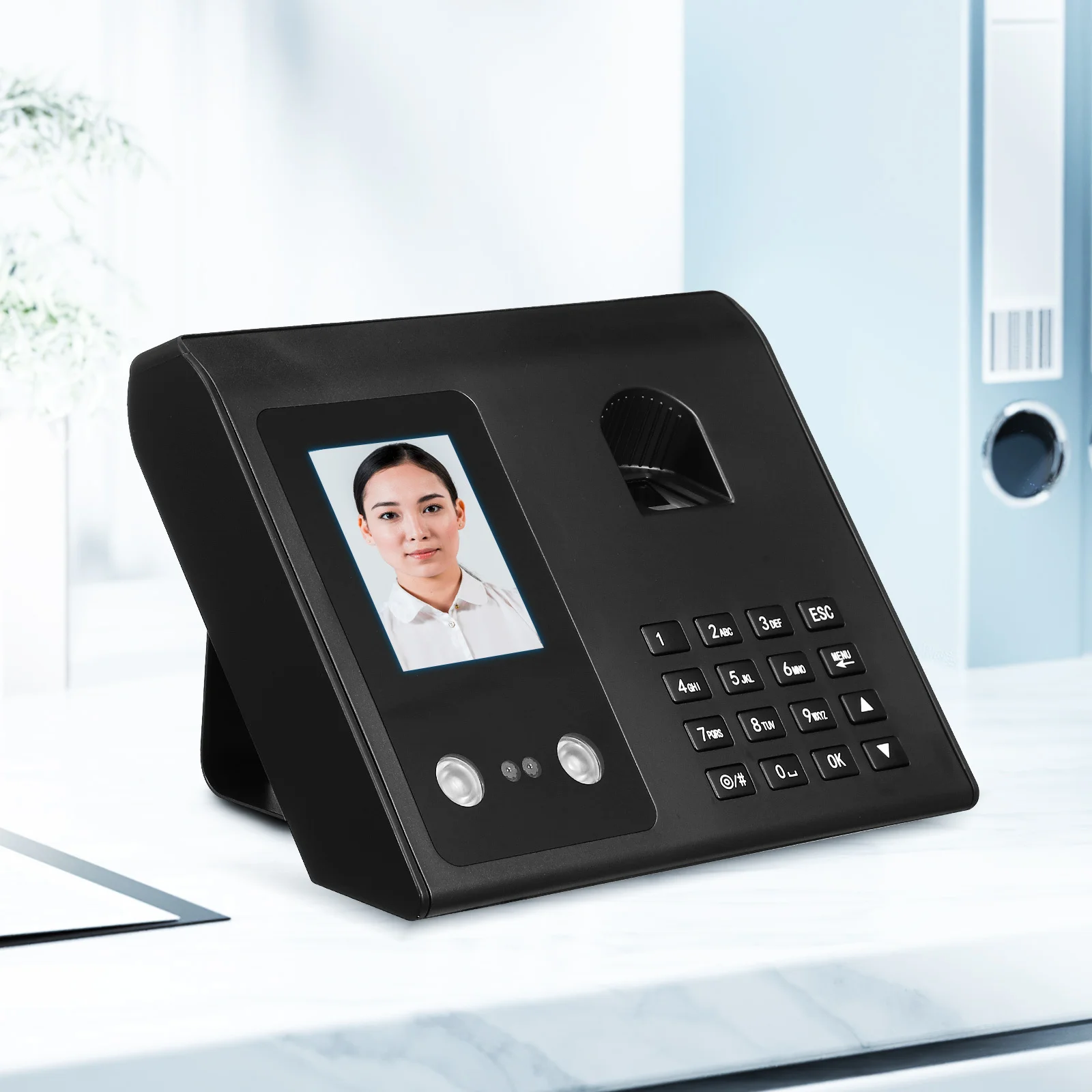 1pc máquina de comparecimento do tempo da impressão digital reconhecimento facial relógio controle acesso para o escritório do funcionário uso alto armazenamento usb