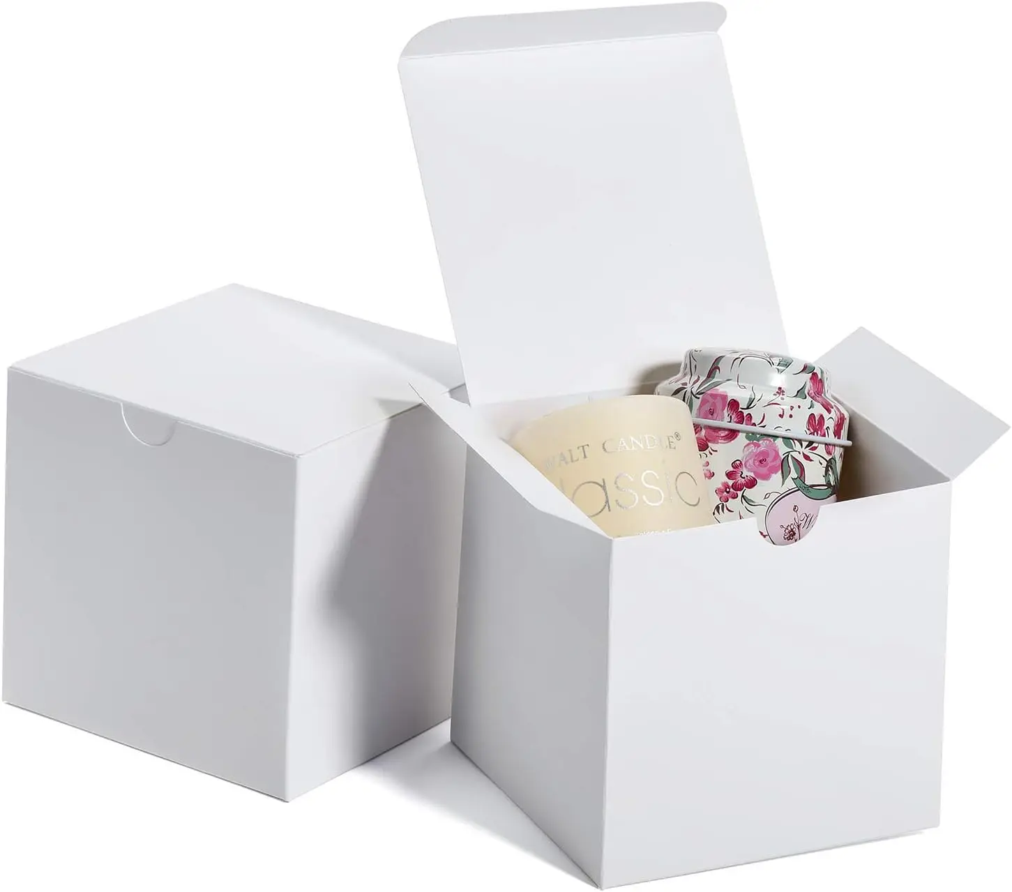 50 Stück Geschenkboxen, 10 x 10 x 10 cm, Papier-Geschenkboxen mit Deckel für Geschenke, Basteln, Cupcake-Kartonboxen, Brautjungfern-Antragsboxen
