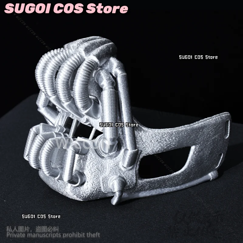 Bane Cosplay Anime Film horror scuro Cavaliere Teschio d'argento 3D Maschera di acido polilattico Halloween Festa di Natale Uomo Cos Gioco di ruolo