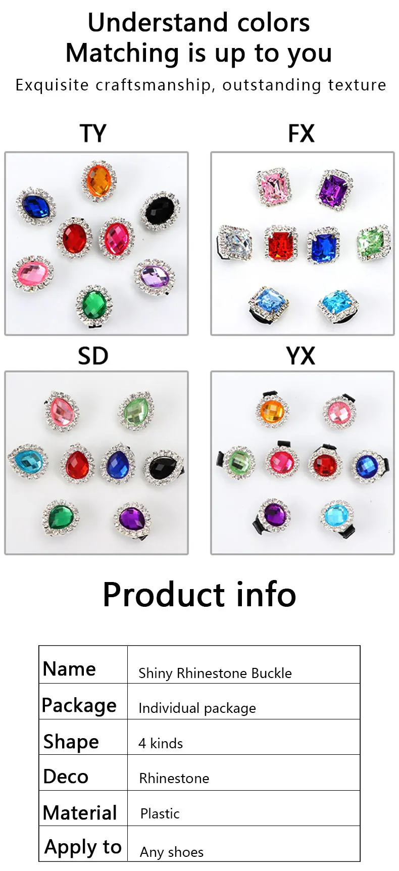 1 Stück Diamant-Schnürsenkel-Dekoration Luxuriöse Glänzende Strass-Schnalle Schuhzubehör Plastik-Schuhcharms Design für Sneaker – Detail 3