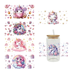 3D UV DTF Transfers Stickers 16oz Cup Wraps Animal Unicorn Printed For DIY Glass Ceramic Metal Leather Etc. D16131