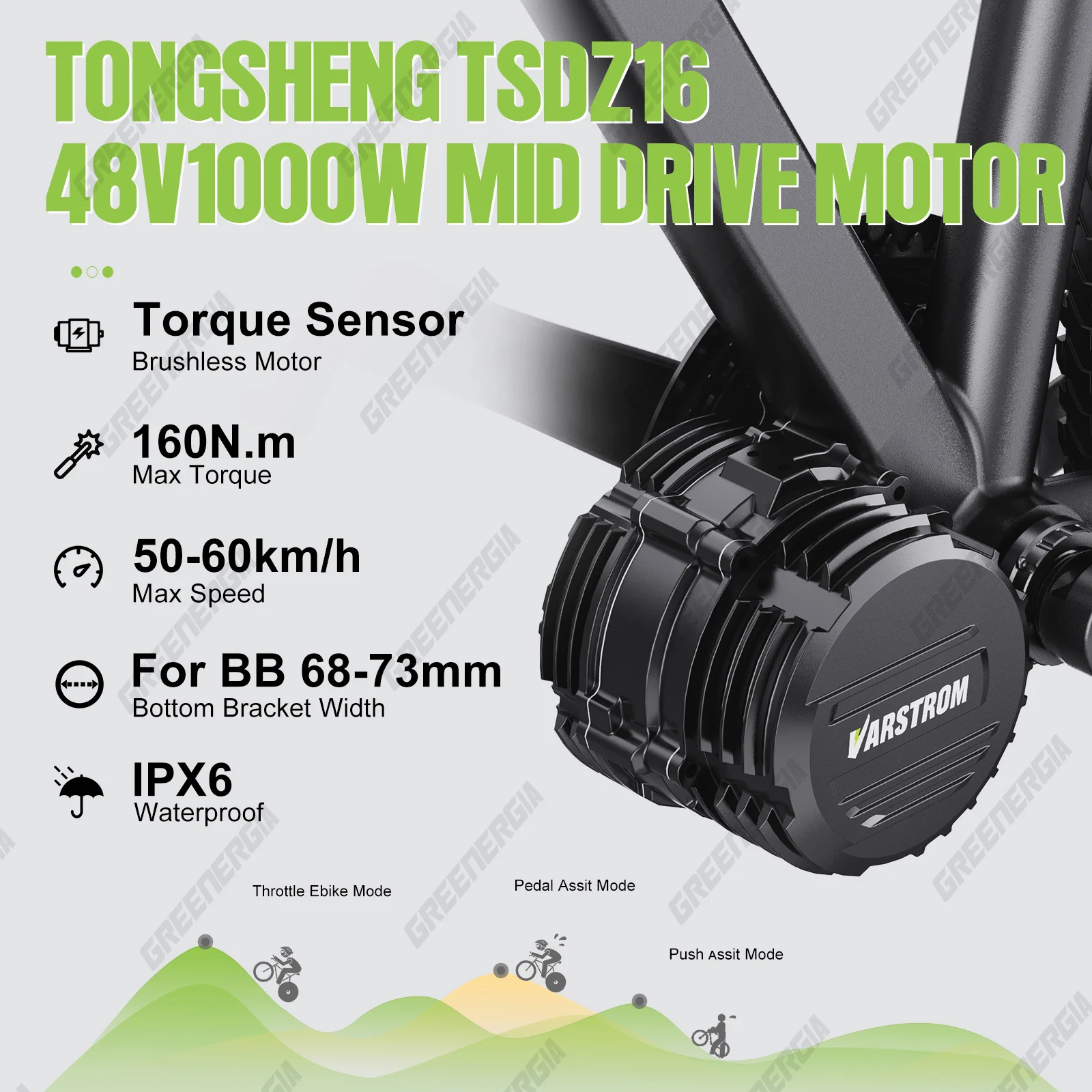 Tongsheng TSDZ16 1000W TSDZ 750W TSDZ2B 500W 250W Motor Mittelantrieb Drehmomentsensor Fahrrad Elektrofahrrad Umrüstsatz 68-73mm – Detail 5