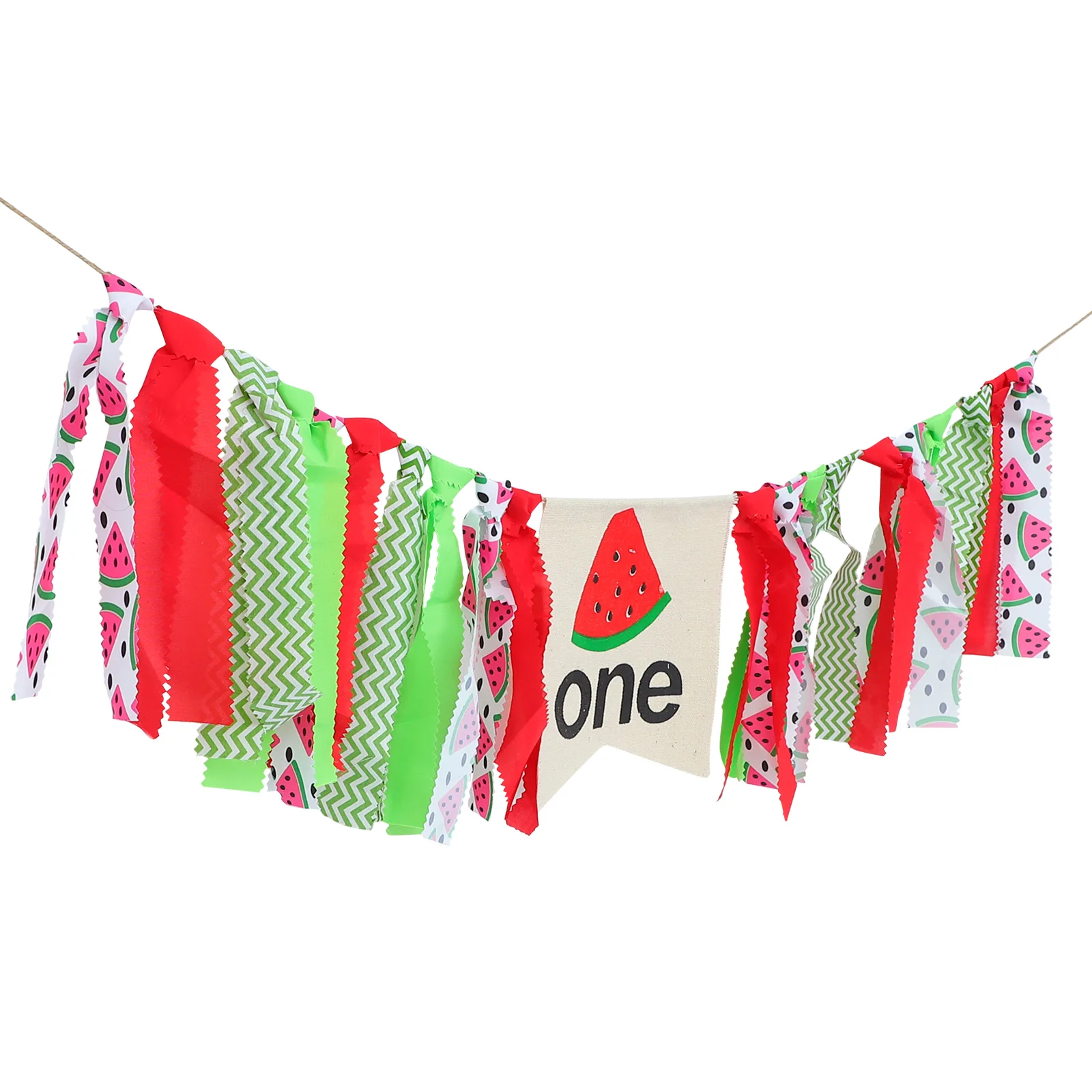 

Watermelon Theme Decorations Summer Party Birthday Party Birthday Flag Banner Supplies Reusable Cloth Fruit Flags