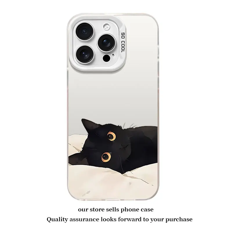 Gato preto dos desenhos animados casal caso de telefone para oppo a15 a16k a17 a37 a38 a57 a58 5g a74 a78 a94 a5 a60 a98 a78 a79 proteger capa traseira