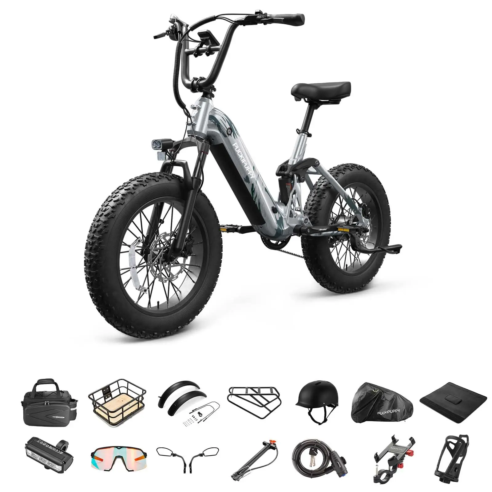 

PUCKIPUPPY Corgi Electric Bike for Adults 960W 48V 20Ah Battery with Extra Battery 7 Speed New Longitudinal Suspension Ebike