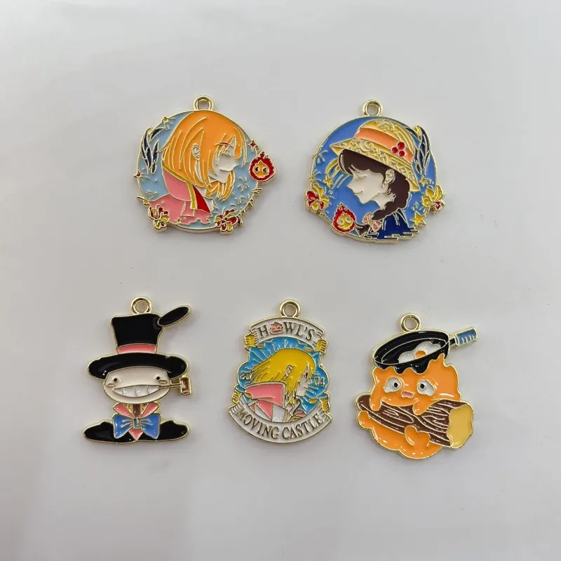 10pcs Alloy Charm Japanese Anime Cartoon Character Earring Pendant DIY Keychain Charms Jewelry Accessories Necklace Accessories