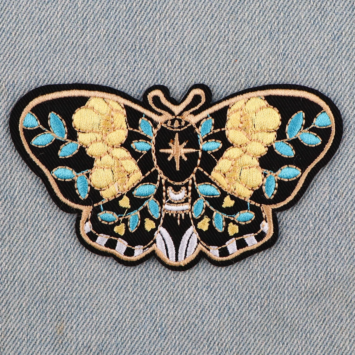 Patch brodé papillon, application animale pour vêtements, thermoadhésif à repasser pour vestes, autocollants de couture