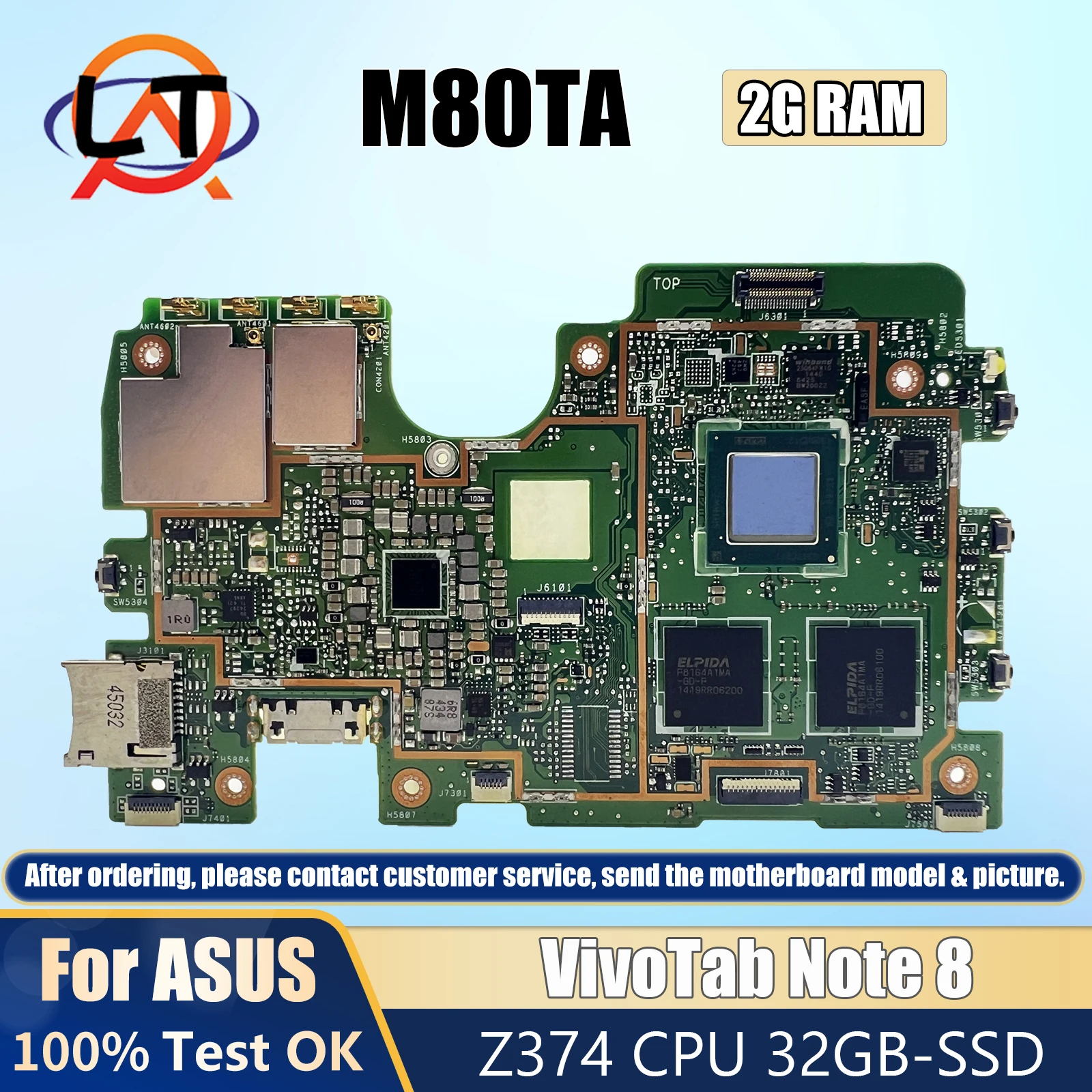 M80ta Originele Moederbord Voor Asus Vivotab Note 8 M80ta Tablet Moederborden Ssd 32Gb/64Gb Ddr4 Usb Oplader