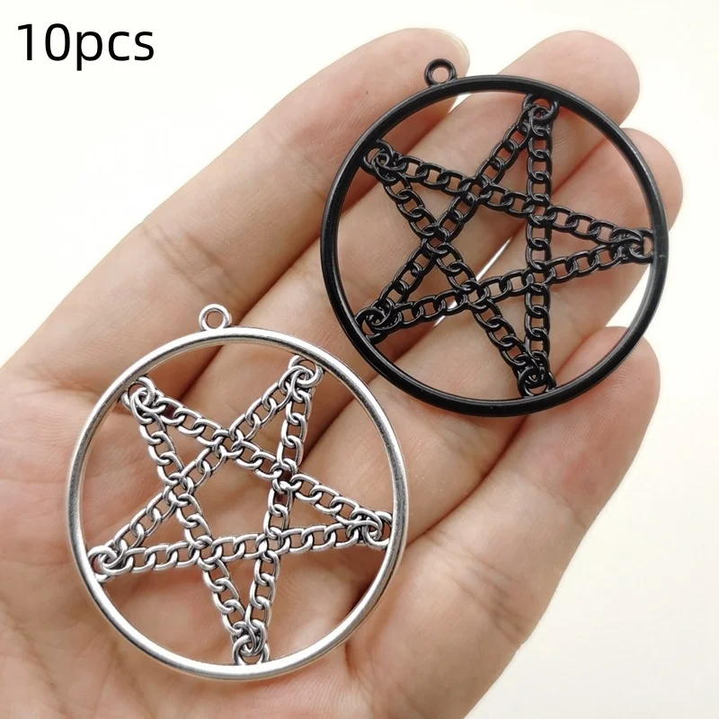 10pcs Zinc Alloy Circular Pentagram Charms Pendants Designer Charms Fit Jewelry Making DIY Jewelry Findings image 3