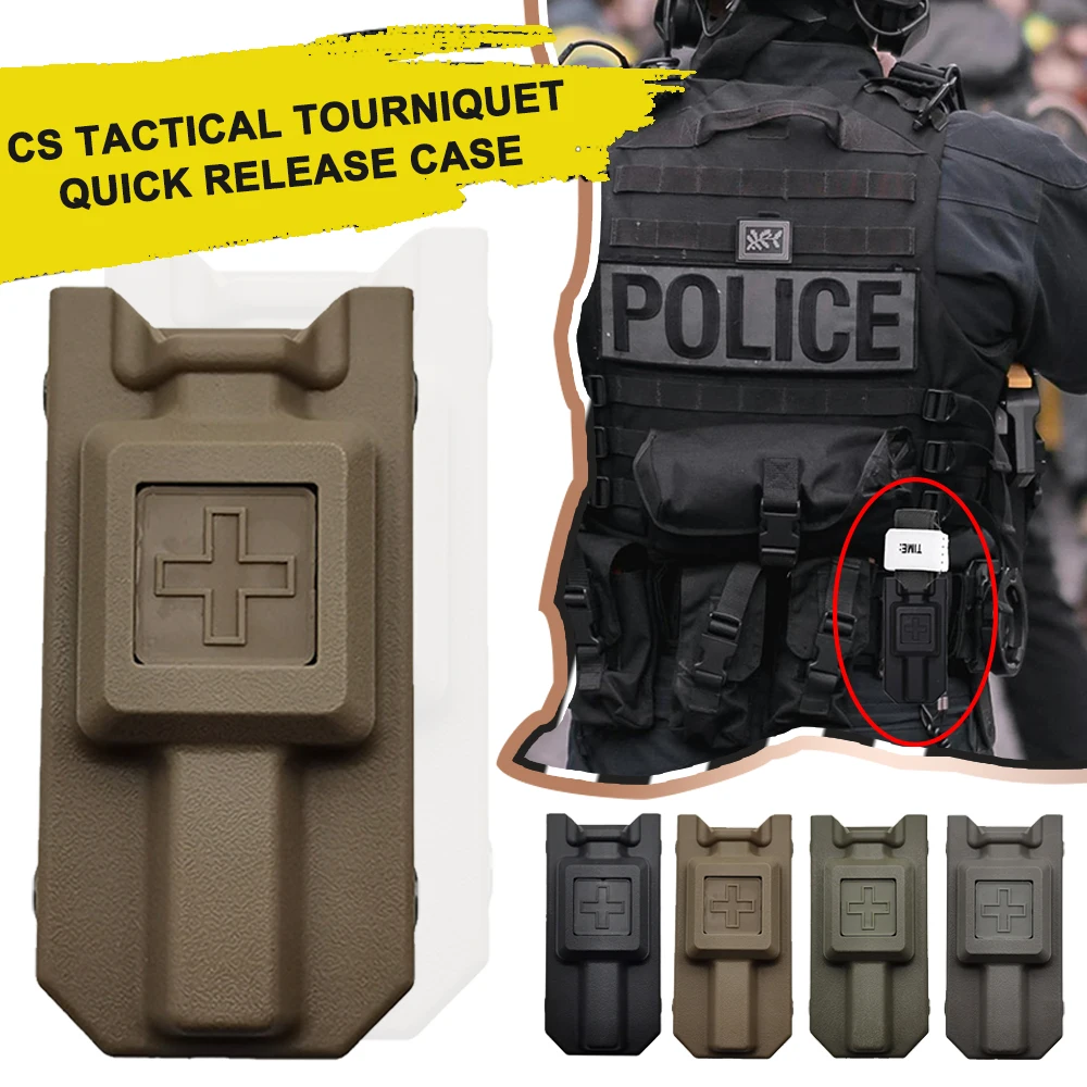 

Tactical EDC Tourniquet Holder Case Airsoft MOLLE Spin-on Storage Box Quick Pull Sleeve First Aid Kit for Hunting CS Shooting