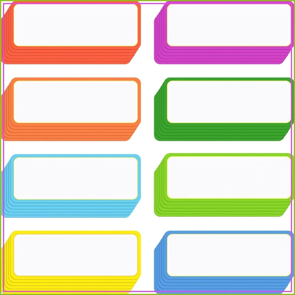 

48 Pack Magnetic Dry Erase Labels - Reusable Strips for Classroom Office Fridge Locker Shelf