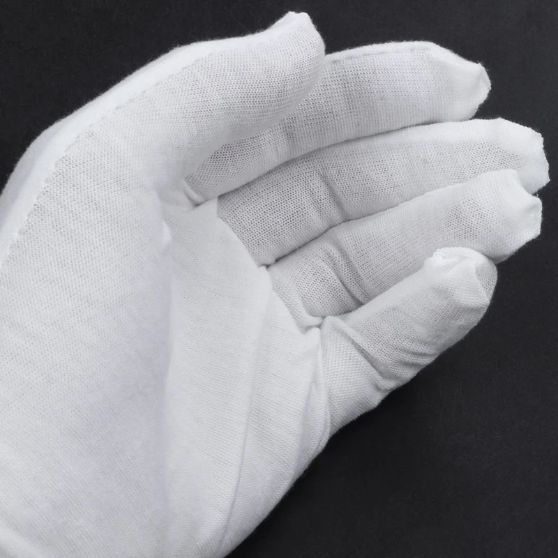 2X White Cotton Gloves Anti-Static Gloves Protective Gloves For Housework Workers