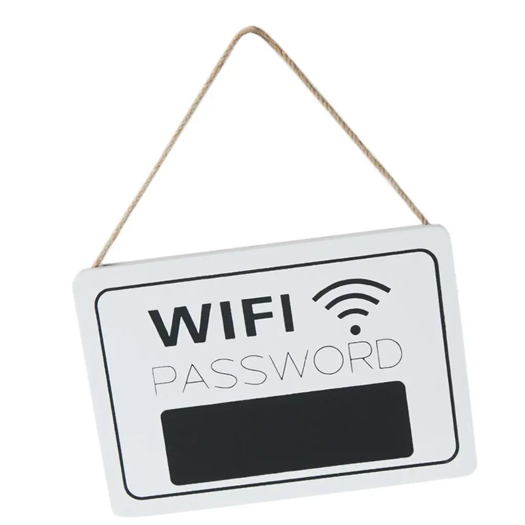 Single-sided WiFi Password Chalkboard, Wall Hanging Wooden Plaque, Wooden Internet Sign for Wall Door Home Cafe Bar Decor