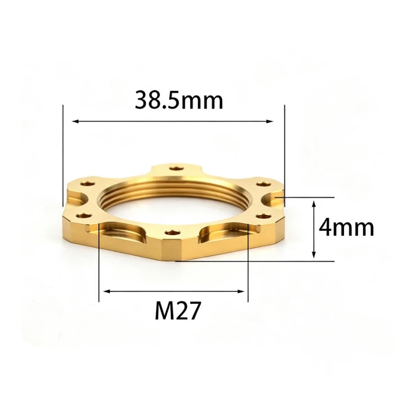 1PCS Samsung Head Nut Yoke Nut TC4 Titanium Alloy Nut M27 Gr5 Suitable for BMW S1000RR Modification Accessories Thickness: 4mm