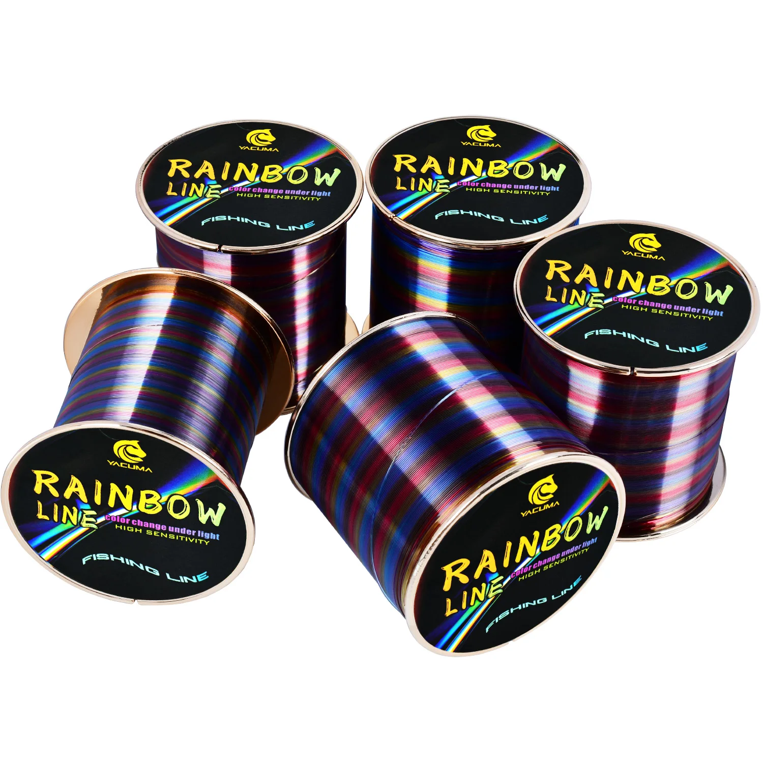 YACUMA 333/552YDS Premium Regenbogen-Nylon-Monofilament-Angelschnur 5,7LB-36,3LB Stärke Ultra-Sensitiv Geeignet für Alle Angler – Detail 7