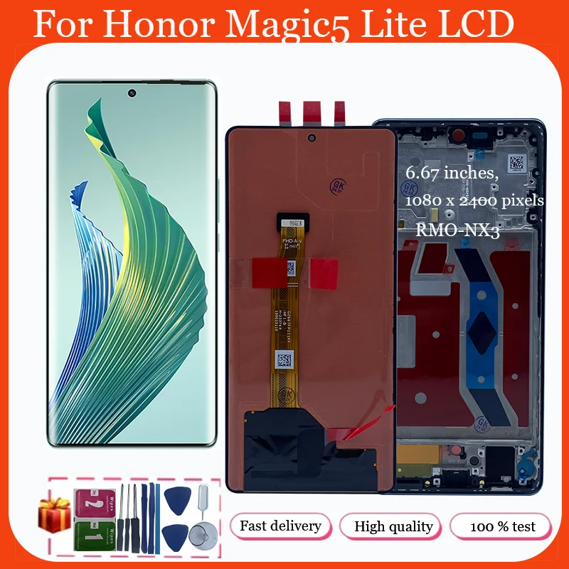 

New For Honor Magic5 Lite RMO-NX3 LCD Replacement for HUAWEI Honor Magic 5 Lite LCD Touch Screen Digitizer Assembly