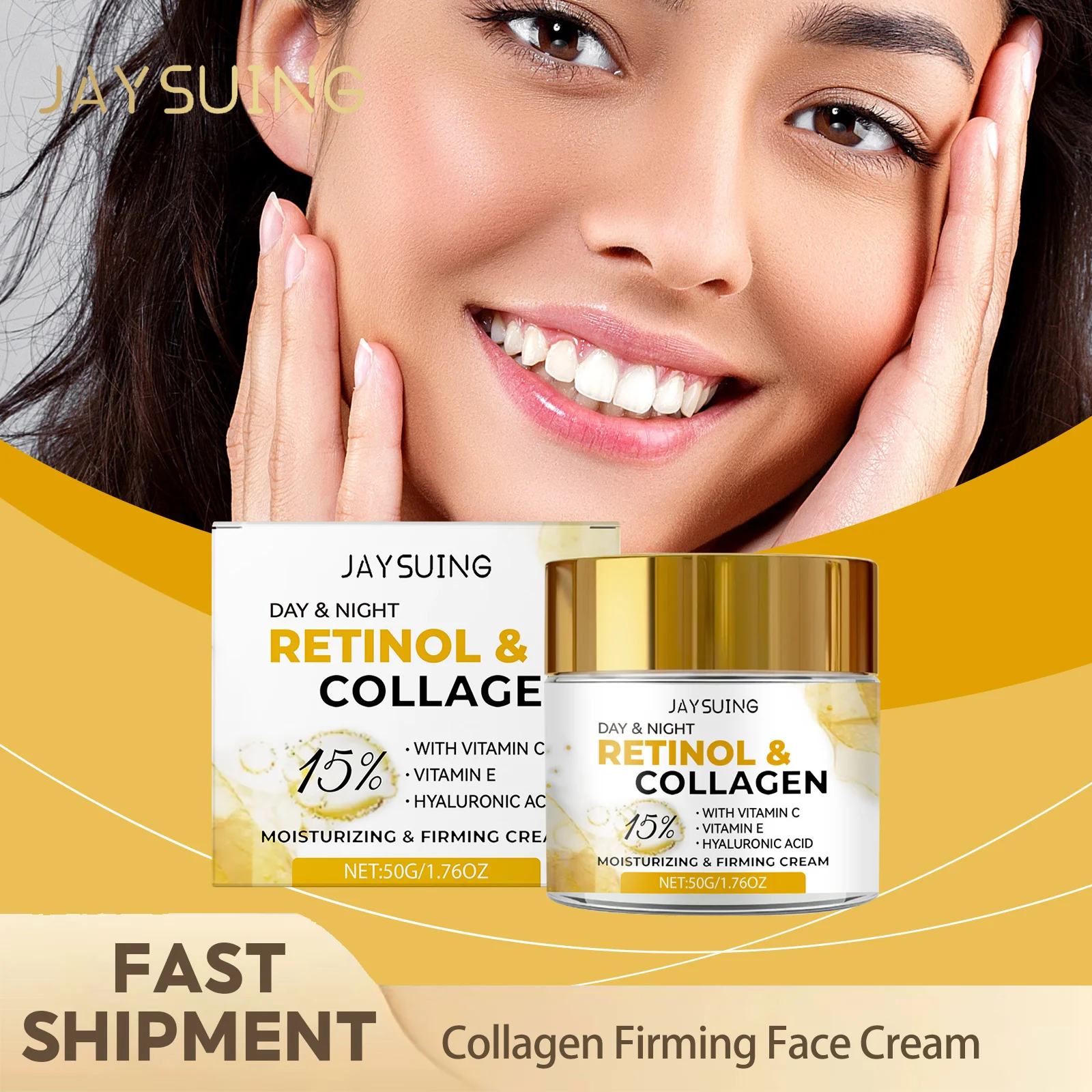 Collagen Firming Face Cream Day Night Moisturizing Lifting Facial Cream Improve Rough Dull Skin Smooth Fine Lines Skin Care