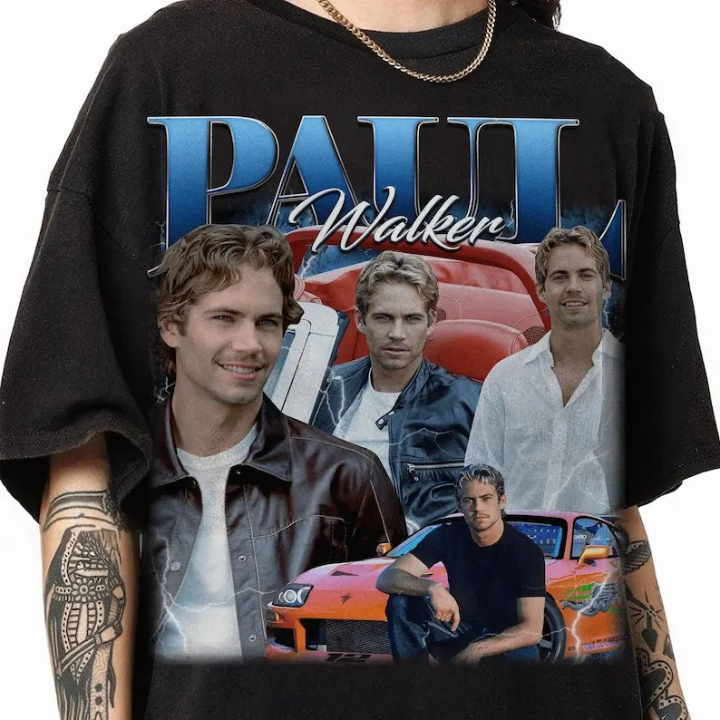 Paul Walker Bootleg Tee Shirt, Paul Walker Fan Merch,  Gift for her or him, Paul Walker Car Lover Shir