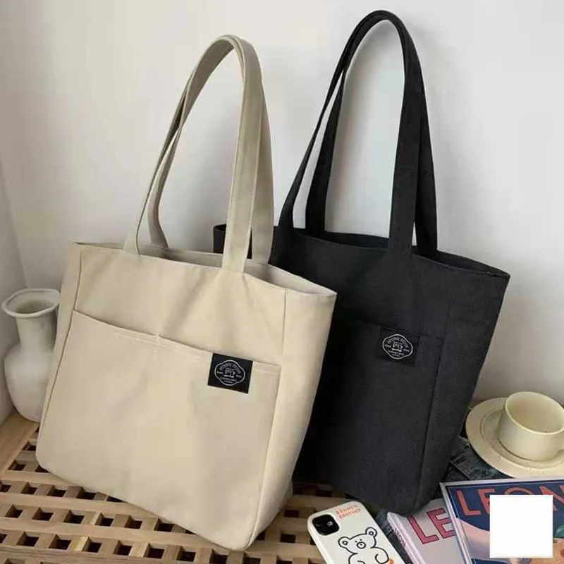 

Women's Canvas Handbag, Solid Color Design, Shoulder Bag, Class Commuting Handbag, Shopping Bag
