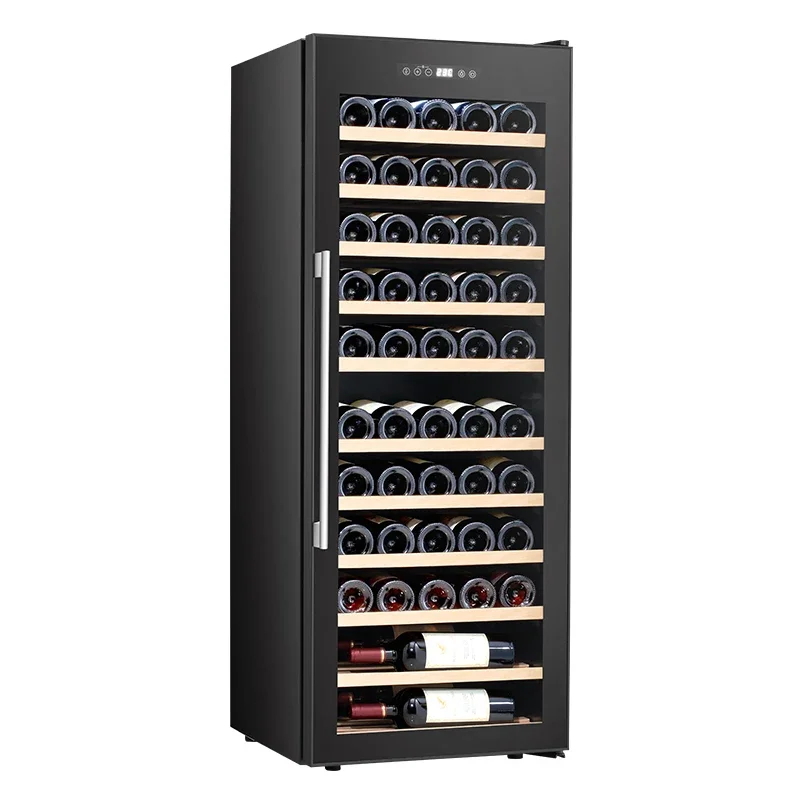 

Wine Refrigerator Chiller Constant Humidity Freestanding Small Wine Cooler Compressor System LED Light Bar Wine Cabinet