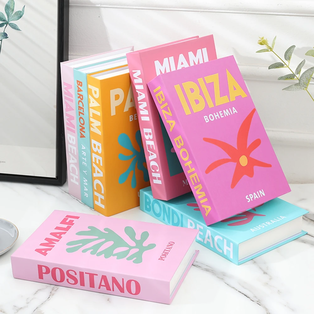 Colorful Decorative Books for Rooms Vacation Style Fake Books Decorations Coffee Table Ornaments Home Additional Decoration